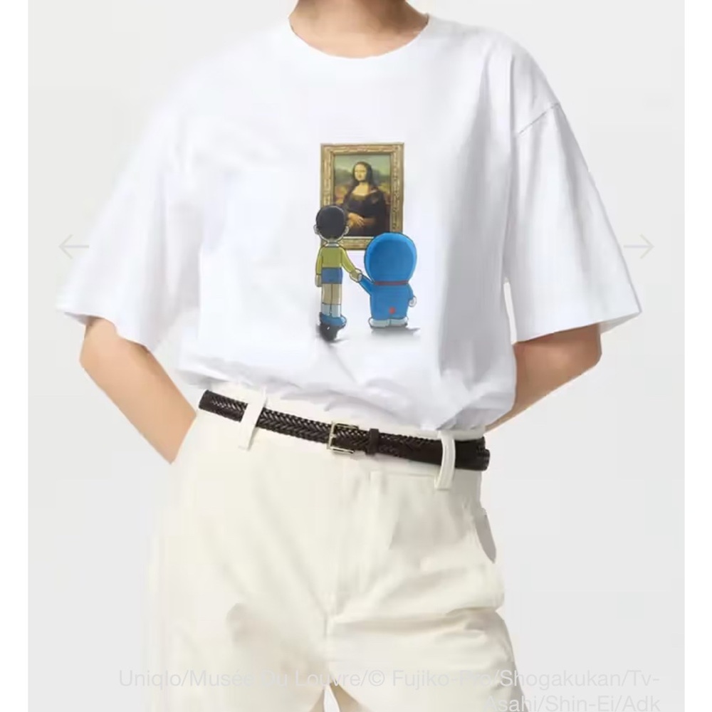Uniqlo Louvre x Doraemon Graphic Tee, M worn once, great condition